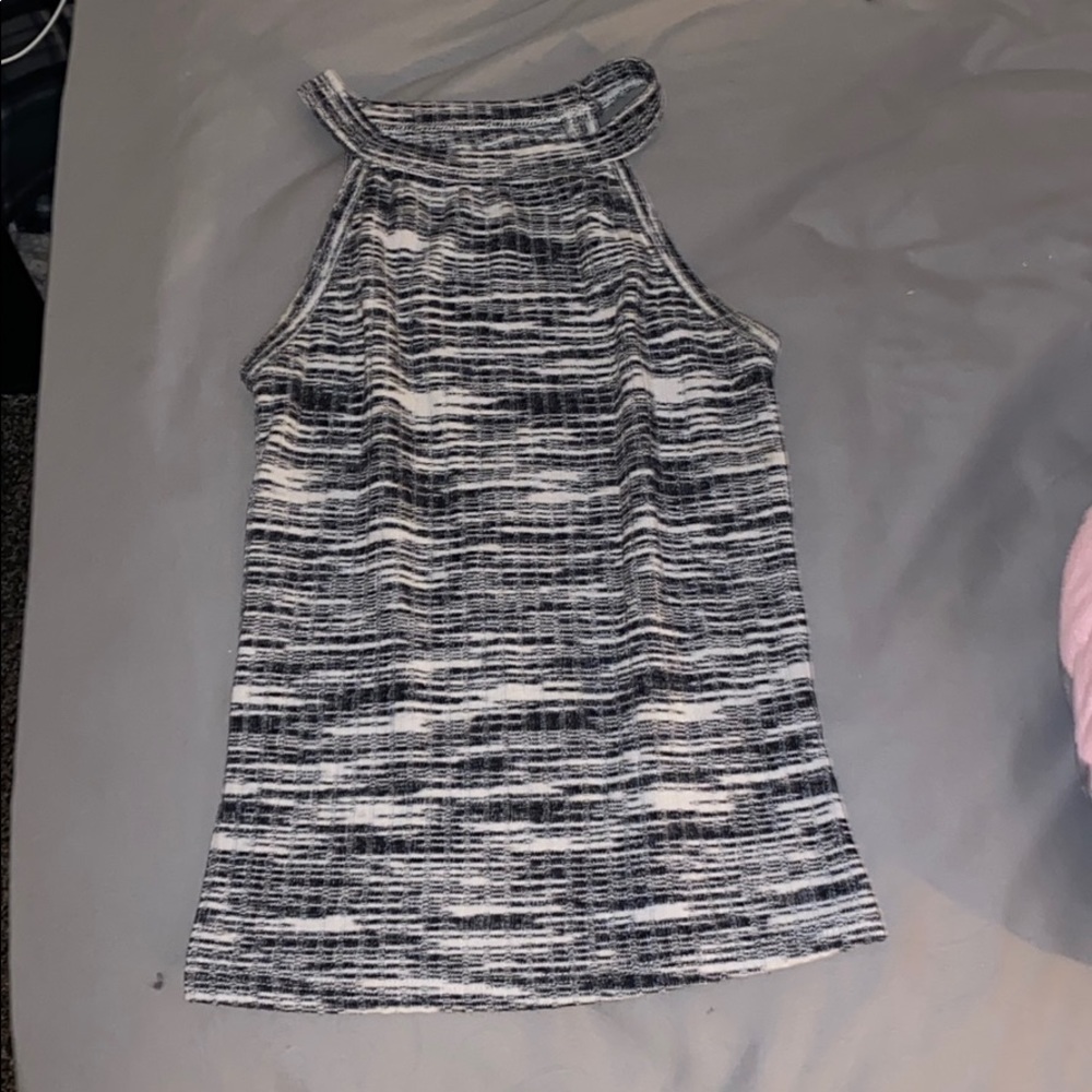 white and black tank top